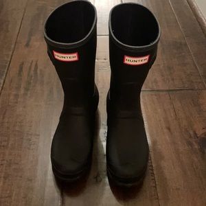 Hunter boots short matte black
